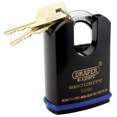 Draper EXPERT 61mm Heavy Duty Padlock and 2 Keys with Shrouded Shackle