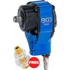 BGS Technic Mini Air Impact Wrench | 12.5 mm (1/2") | 500 Nm with FREE Automatic Air Oiler
