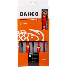 Bahco BAHCOFIT 5 Piece VDE Insulated Slotted and Pozidriv Screwdriver Set