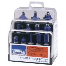 Draper 1/4" TCT Router Bit Set (12 Piece)