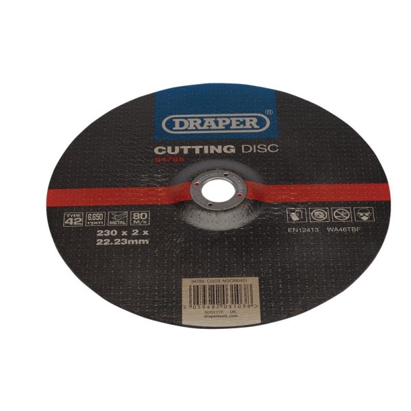 Draper DPC Metal Cutting Disc, 230 X 2 X 22.23mm Draper DPC Metal Cutting Disc, 230 X 2 X 22.23mm