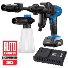 Draper D20 20V Cordless Pressure Washer Kit, 1 x 2.0Ah Battery, 1 x Fast Charger (97533)