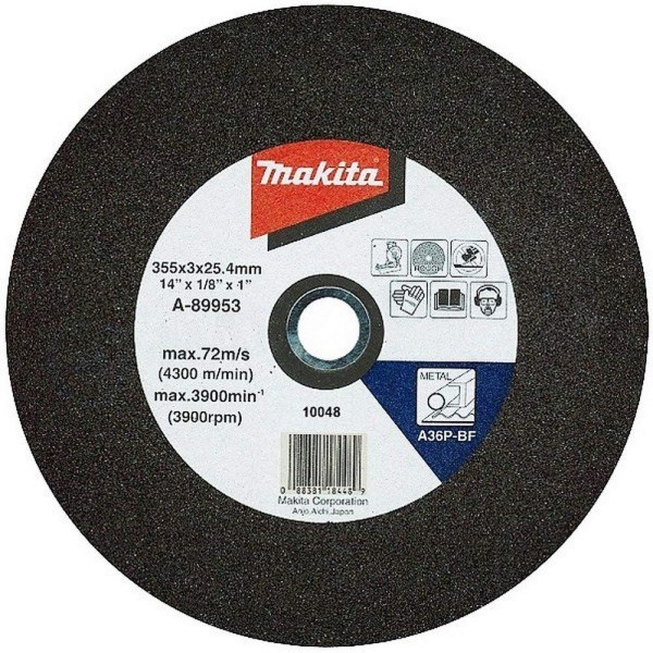 Makita 14 Inch (355 x 3mm x 25.4mm) Abrasive Chop Saw Discs (Pack 5) Makita 14 Inch (355 x 3mm x 25.4mm) Abrasive Chop Saw Discs (Pack 5)