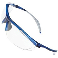 Blue Framed Wrap Around Spectacles Clear (Anti-Fog)