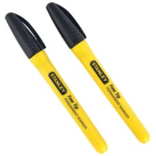 Stanley Fine Tip Permanent Markers - Black (Pack of 2)