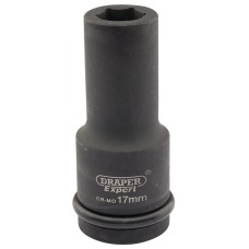 Draper EXPERT 17mm 3/4" Square Drive Hi-Torq® 6 Point Deep Impact Socket