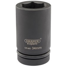 Draper EXPERT 34mm 1" Square Drive Hi-Torq® 6 Point Deep Impact Socket