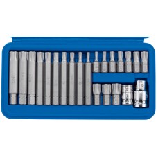 Draper EXPERT 3/8, 1/2" Sq. Dr. Ribe® Socket and Bit Set (22 piece)