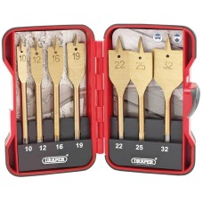 Draper Titanium Nitride Coated Flat Wood Bit Set (7 Piece)