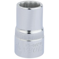 Draper 9/16" 1/2" Square Drive Elora Bi-Hexagon Socket