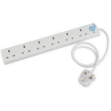 Draper 6 Way 0.75 Metre Surge Protected Extension Lead