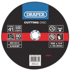 Draper Flat Metal Cutting Discs (115 x 2 x 22.2mm)