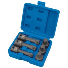 Draper EXPERT 1/2" Sq. Dr. Impact Spline Bit Set (6 Piece)