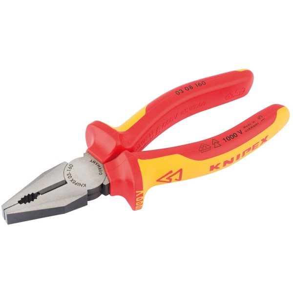 Draper Knipex VDE Fully Insulated Combination Pliers (160mm) Draper Knipex VDE Fully Insulated Combination Pliers (160mm)