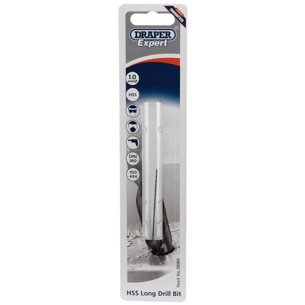 Draper EXPERT 1.0 x 56mm HSS Extra Long Drill Bit Draper EXPERT 1.0 x 56mm HSS Extra Long Drill Bit