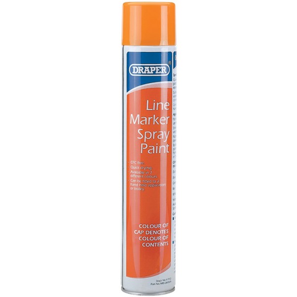 Draper 750ml Orange Line Marker Spray Paint Draper 750ml Orange Line Marker Spray Paint