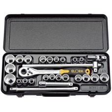 Draper 1/2" Square Drive Elora Metric and Imperial Socket Set (28 Piece)