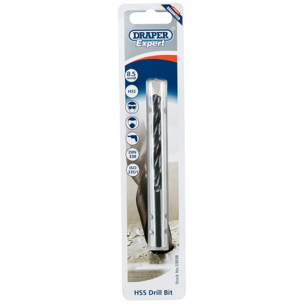 Draper EXPERT 8.5mm HSS Twist Drill for 10 x 1.5 Taps Draper EXPERT 8.5mm HSS Twist Drill for 10 x 1.5 Taps