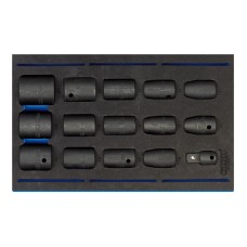 Draper EXPERT 1/2" Sq. Dr. Impact Socket Set in 1/4 Drawer EVA Insert Tray (15 Piece)