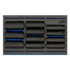 Draper EXPERT 1/2" Sq. Dr. Impact Socket Set in 1/4 Drawer EVA Insert Tray (11 Piece)