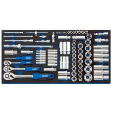 Draper 1/4", 3/8" and 1/2" Socket Set in Full Drawer EVA Insert Tray (84 Piece)