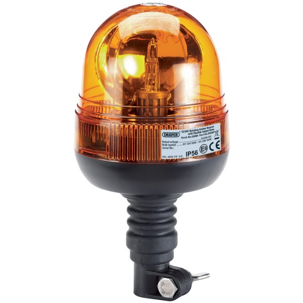 Draper 12/24V Flexible Spigot Base Rotating Beacon Draper 12/24V Flexible Spigot Base Rotating Beacon