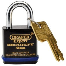 Draper EXPERT 46mm Heavy Duty Padlock and 2 Keys with Super Tough Molybdenum Steel Shackle