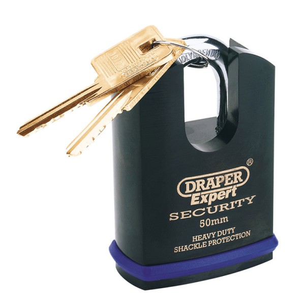 Draper EXPERT 50mm Heavy Duty Padlock and 2 Keys with Shrouded Shackle Draper EXPERT 50mm Heavy Duty Padlock and 2 Keys with Shrouded Shackle