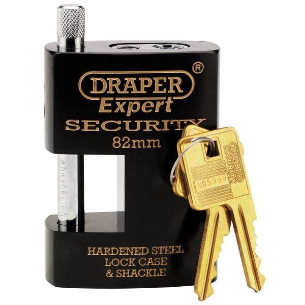 Draper EXPERT 82mm Heavy Duty Close Shackle Padlock and 2 Keys Draper EXPERT 82mm Heavy Duty Close Shackle Padlock and 2 Keys