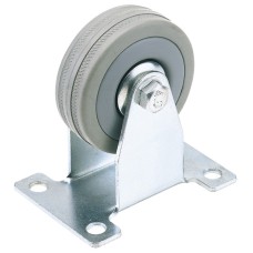 Draper 50mm Dia. Fixed Plate Fixing Rubber Castor - S.W.L 50Kg