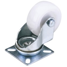 Draper 75mm Dia. Swivel Plate Fixing Nylon Wheel - S.W.L. 70Kg