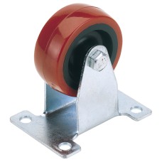 Draper 50mm Dia. Fixed Plate Fixing Polyurethane Wheel - S.W.L. 75Kg