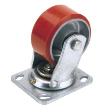 Draper 160mm Dia. Swivel Plate Fixing Heavy Duty Polyurethane Wheel - S.W.L. 400Kg