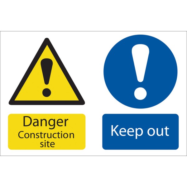 Draper 'Danger Construction Site' Hazard Sign Draper 'Danger Construction Site' Hazard Sign