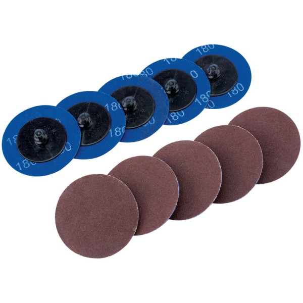 Draper Ten 50mm Aluminium Oxide Sanding Discs - 180 Grit Draper Ten 50mm Aluminium Oxide Sanding Discs - 180 Grit