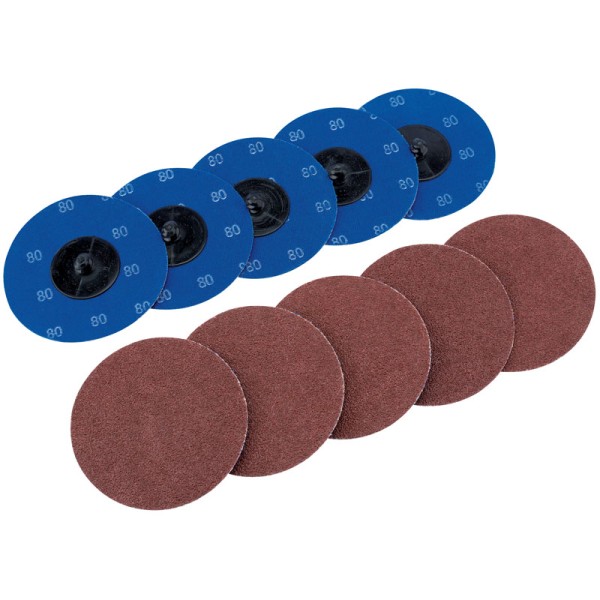 Draper Ten 75mm Aluminium Oxide Sanding Discs - 80 Grit Draper Ten 75mm Aluminium Oxide Sanding Discs - 80 Grit