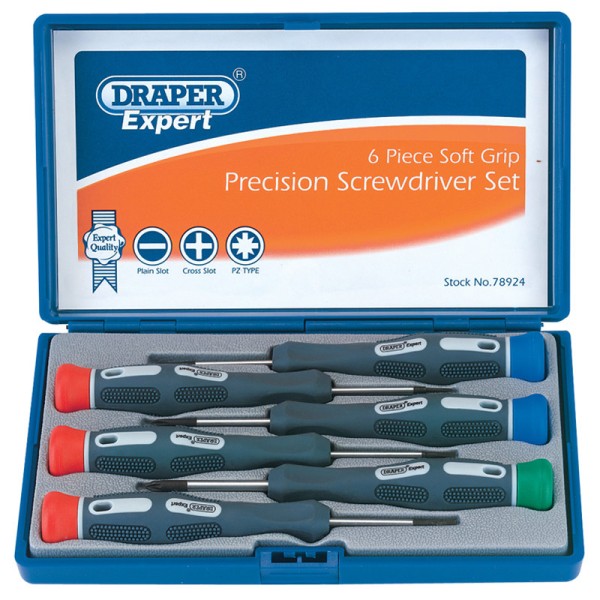 Draper EXPERT Soft Grip Precision Screwdriver Set (6 Piece) Draper EXPERT Soft Grip Precision Screwdriver Set (6 Piece)