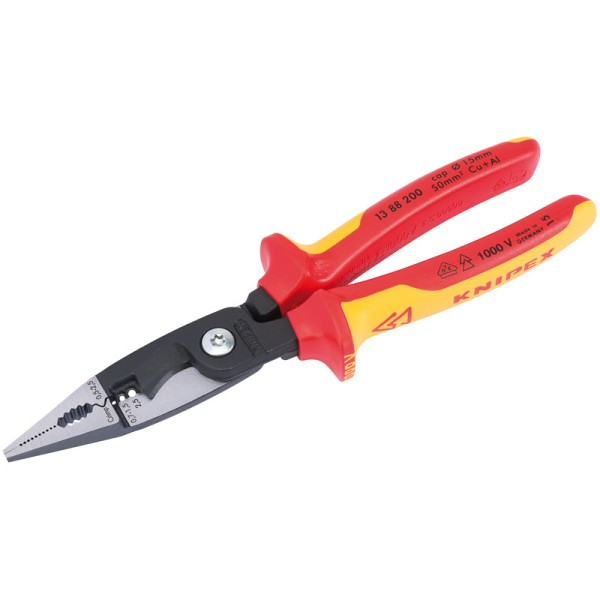 Draper Knipex Fully Insulated 200mm Electricians Universal Installation Pliers Draper Knipex Fully Insulated 200mm Electricians Universal Installation Pliers