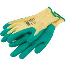 Draper Green Heavy Duty Latex Coated Work Gloves - Large