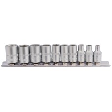 Draper 1/4" Sq. Dr. Metric Sockets on Metal Rail (10 piece)