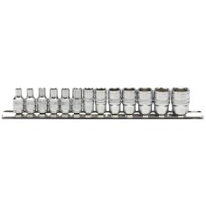 Draper EXPERT 1/4" Sq. Dr. Metric Socket Set on Metal Rail (13 Piece)