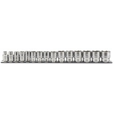 Draper EXPERT 3/8" Sq. Dr. Metric Socket Set on Metal Rail (15 Piece)