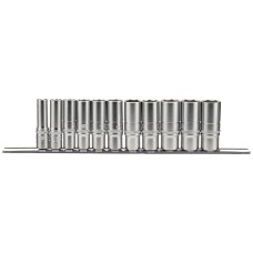 Draper EXPERT 3/8" Sq. Dr. Imperial Deep Socket Set on Metal Rail (11 Piece)