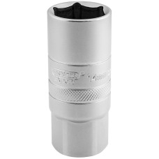 Draper EXPERT 1/2" Square Drive 14mm Thread 6 Point Satin Chrome Spark Plug Socket (21mm Socket)