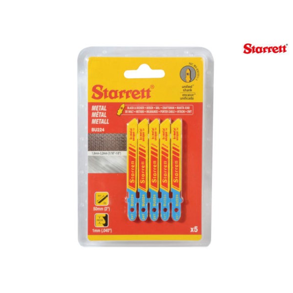 Starrett BU224-5 Metal Cutting Jigsaw Blades Pack of 5 Starrett BU224-5 Metal Cutting Jigsaw Blades Pack of 5