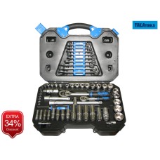 TALATools  1/4in & 1/2in Drive Metric Socket & Accessory Set, 58 Piece