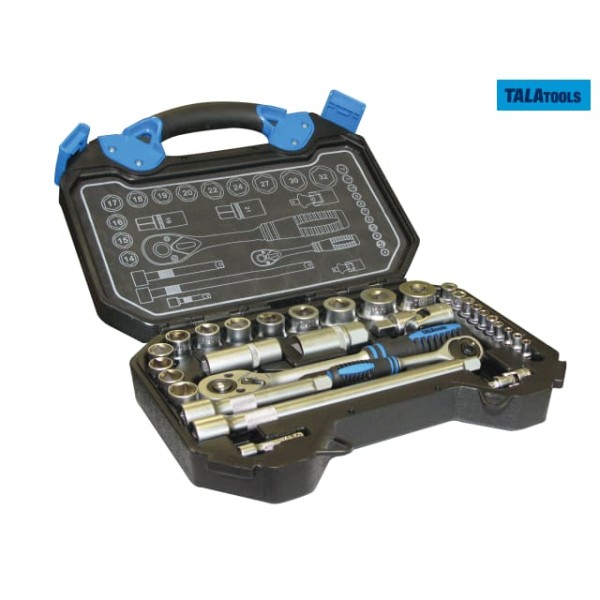 TALATools 1/4in & 1/2in Drive Metric Socket & Accessory Set, 32 Piece TALATools 1/4in & 1/2in Drive Metric Socket & Accessory Set, 32 Piece