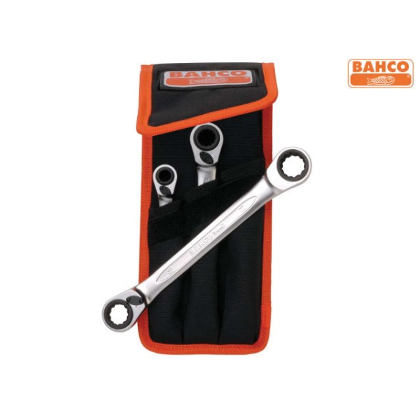 Bahco Reversible Ratchet Spanners Set 3 Piece Metric Bahco Reversible Ratchet Spanners Set 3 Piece Metric