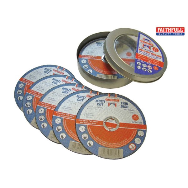 Faithfull Multi-Cut Cutting Discs 100 x 1.0 x 16mm (Pack of 10) Faithfull Multi-Cut Cutting Discs 100 x 1.0 x 16mm (Pack of 10)