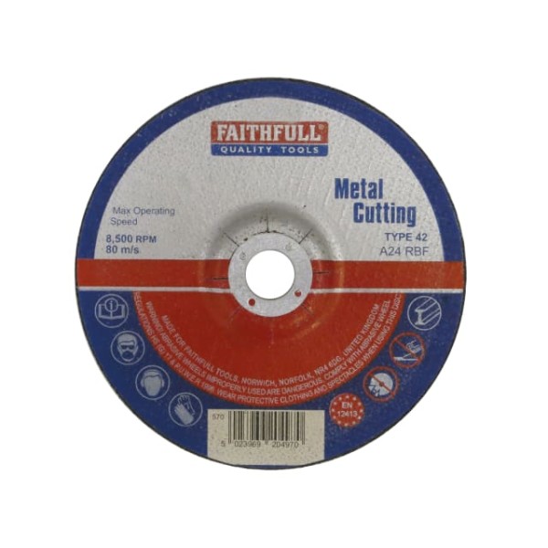 Faithfull Depressed Centre Metal Cut Off Disc 100 x 3.2 x 16mm Faithfull Depressed Centre Metal Cut Off Disc 100 x 3.2 x 16mm